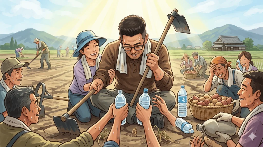 支え合っている画像